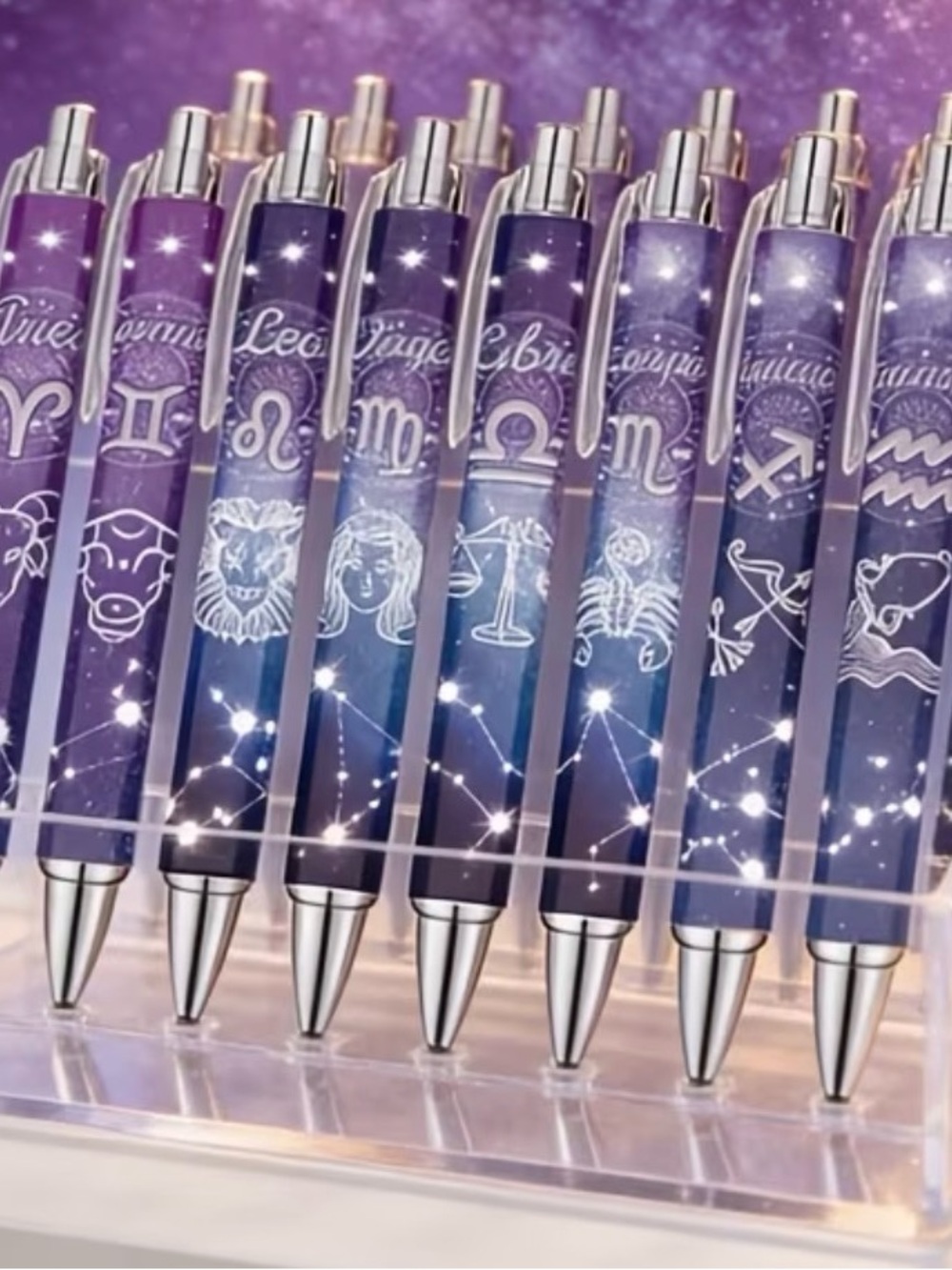 Scorpio Zodiac Pen in Deep Purple - Picture 2 of 3